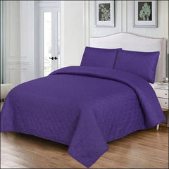 Dark Purple 3pcs (Premium Bedspread)