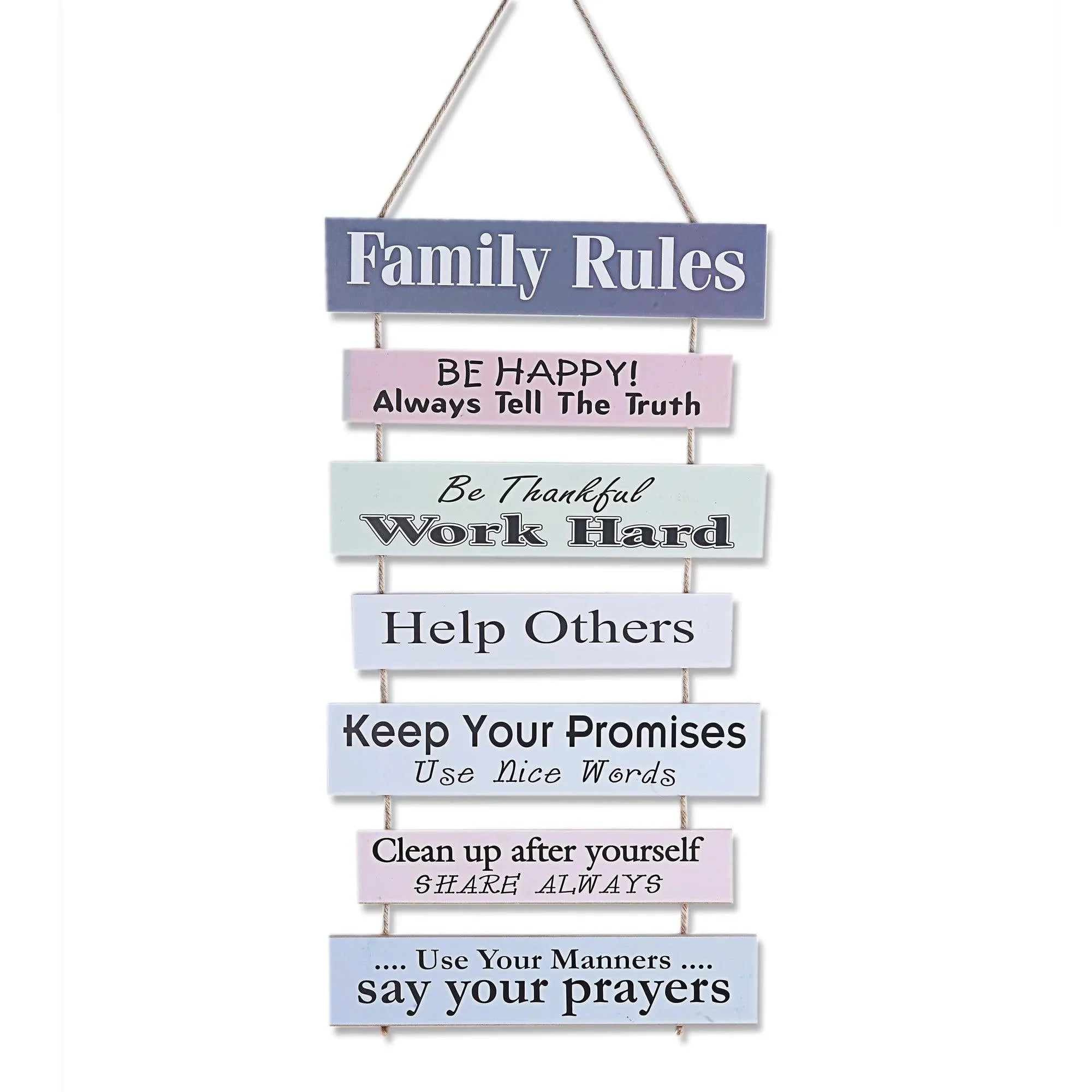 Family Rules Wall Hanging | Wall Décor | Home Décor - HomeHatchpk