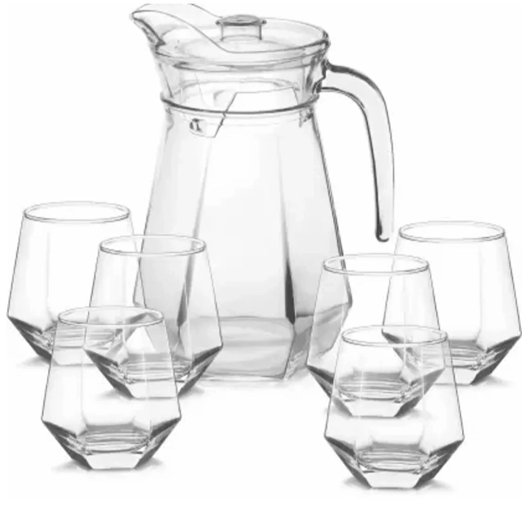 Delisoga Modern Transparent Diamond Shape Drinking Glass Set - Home Hatch