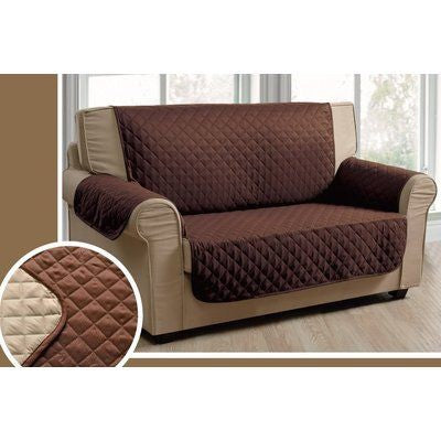 Brown - Quilted Sofa Cover