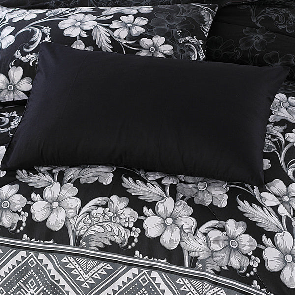 Black Garden - 6 pc Winter Comforter Set (Heavy Filling)