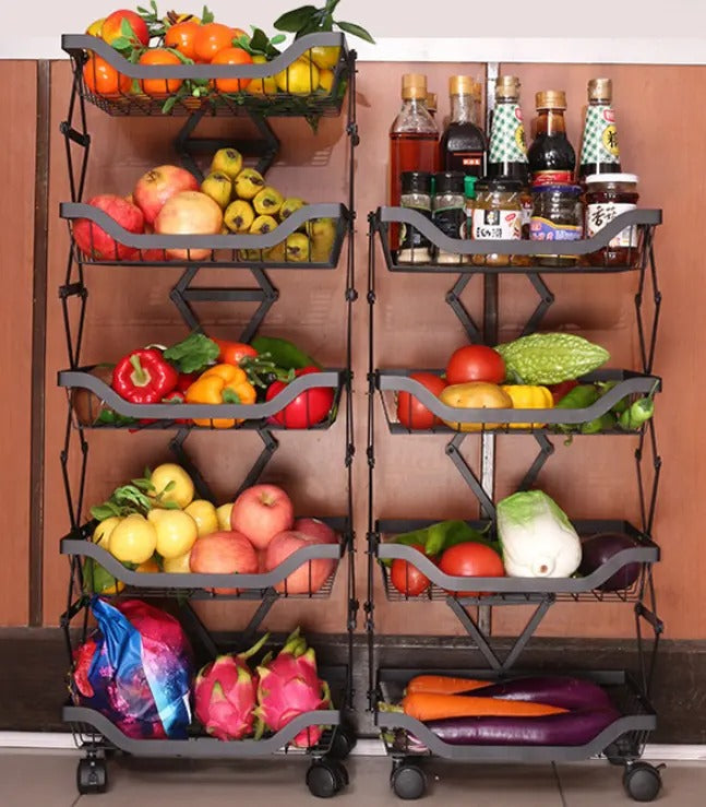 Foldable Multi Tier Storage Trolley