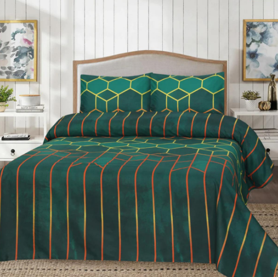 Green Glory - 6 pc Winter Comforter Set (Heavy Filling)