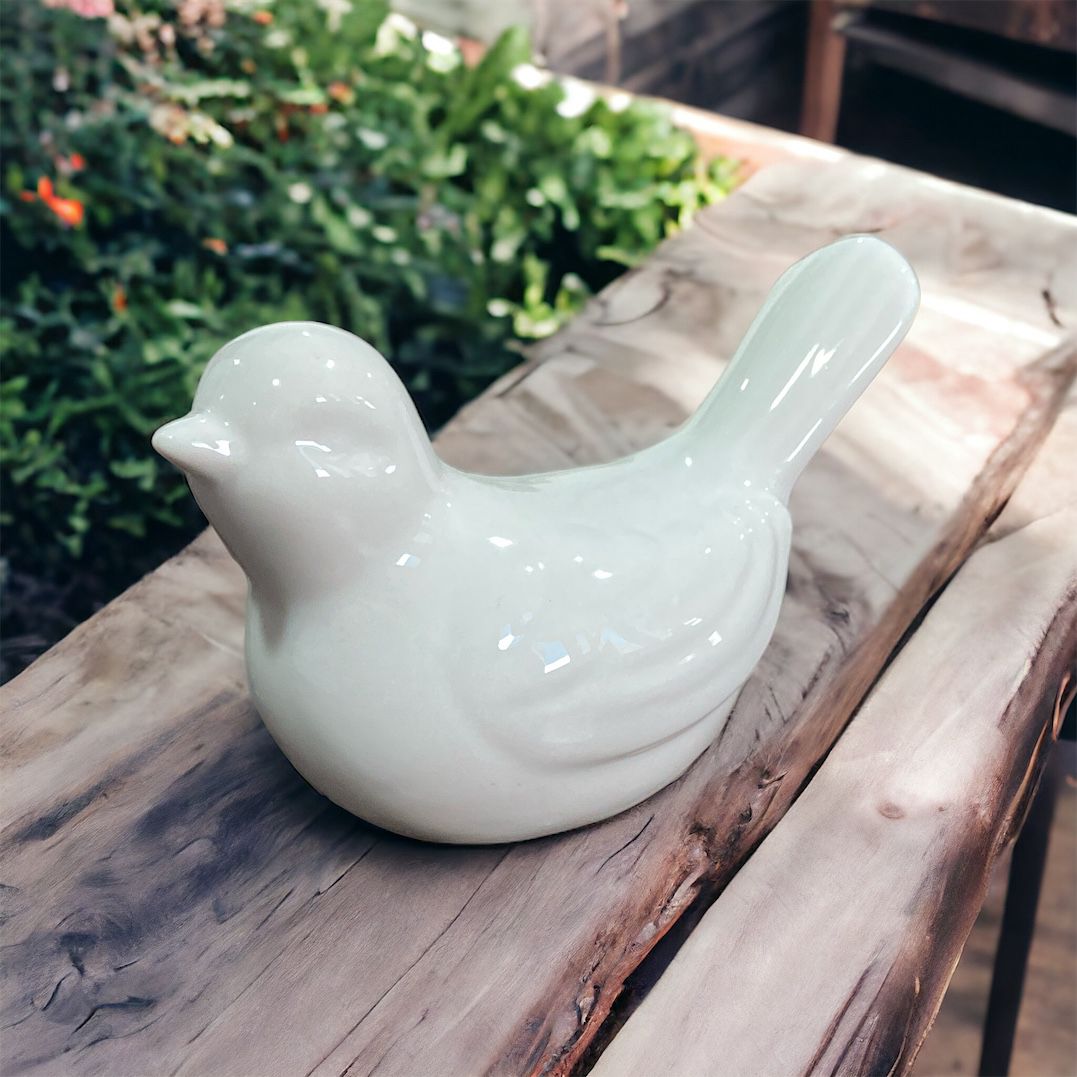 Ceramic Sparrow Statue | Bird Figurine | Home Décor