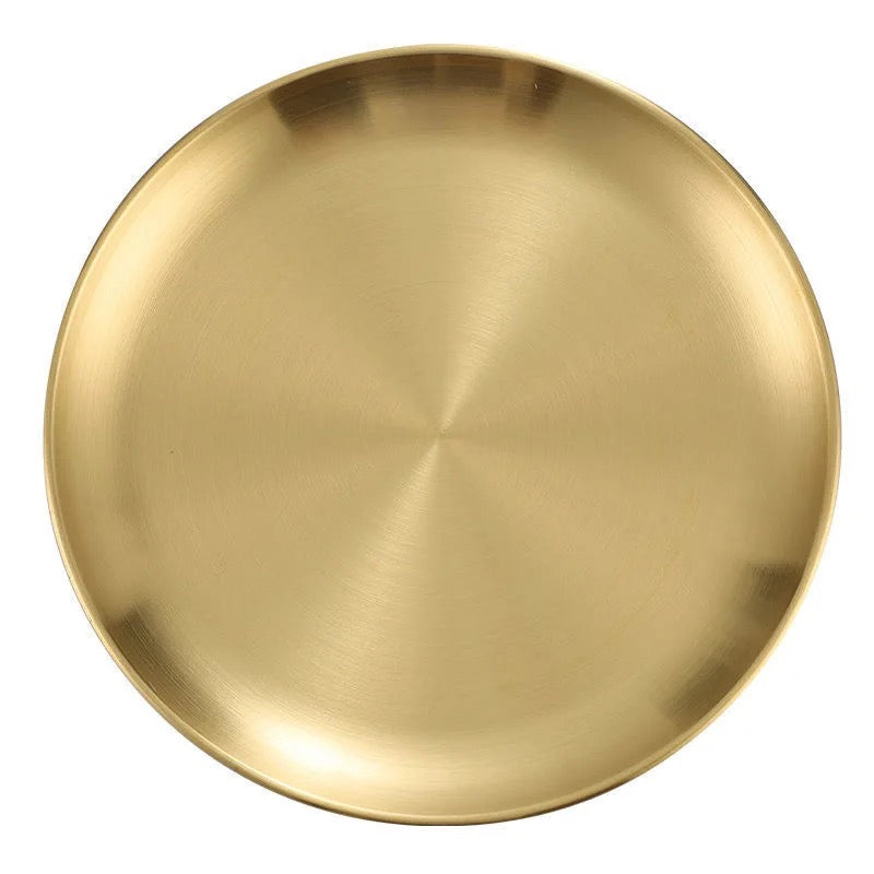 Steel Round Gold All Purpose Metal Plates