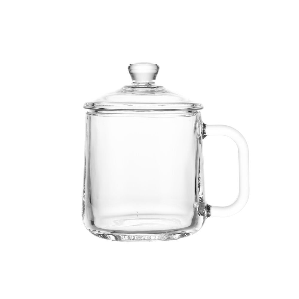 Delisoga Glass Coffee Mug With Lid