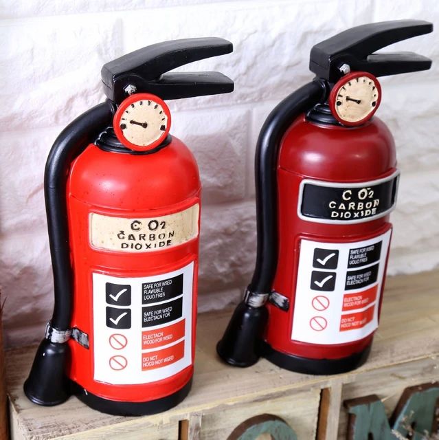 Resin Fire Extinguisher Decoration Piece | Table Décor & Money Box