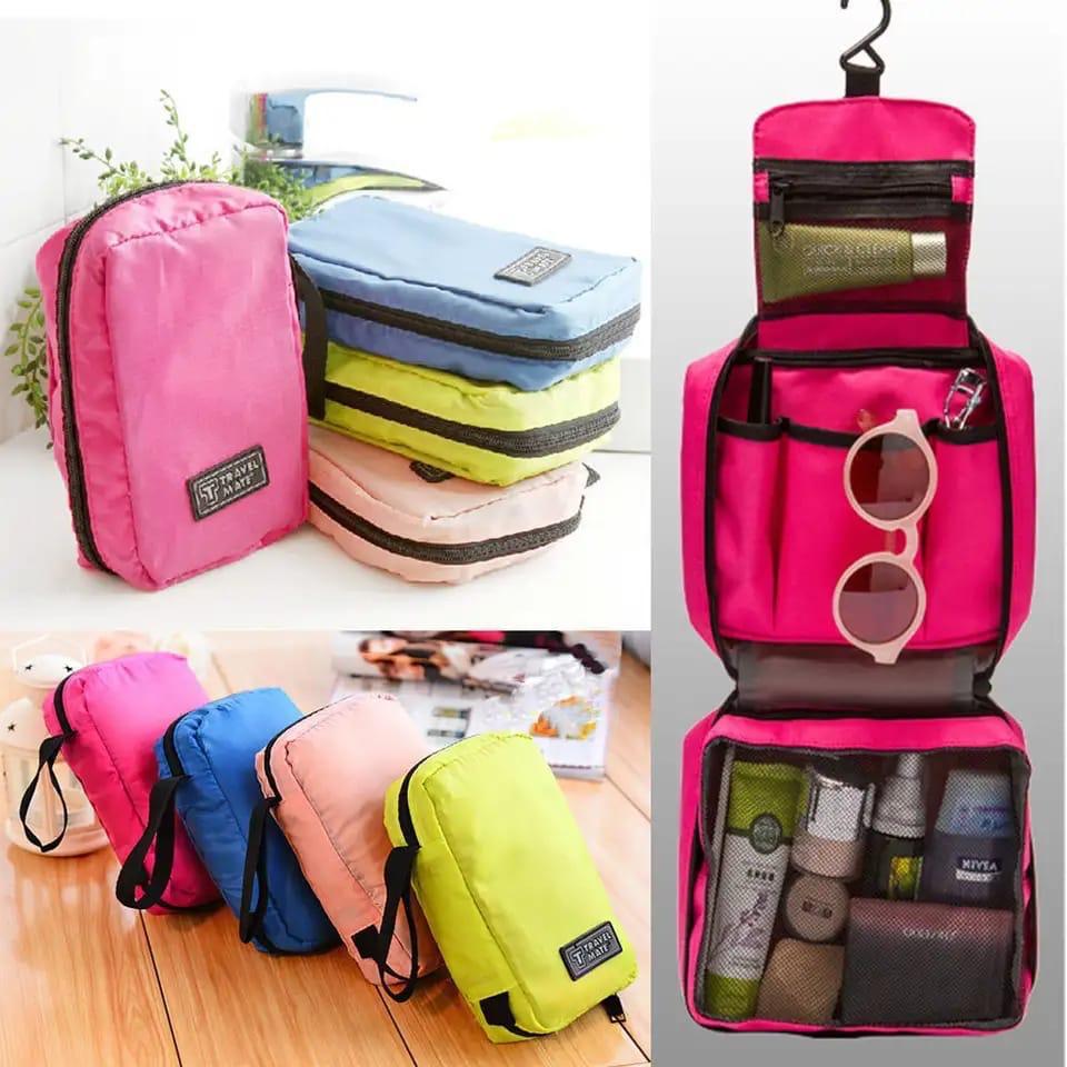 Hanging Travel Toiletries Bag | Makeup Cosmetics & Accessories Organizer Travel Pouch