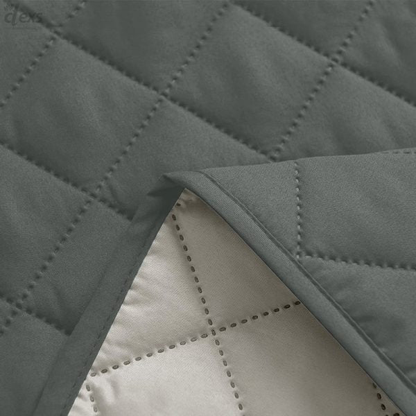 Grey - Quilted Sofa Cover