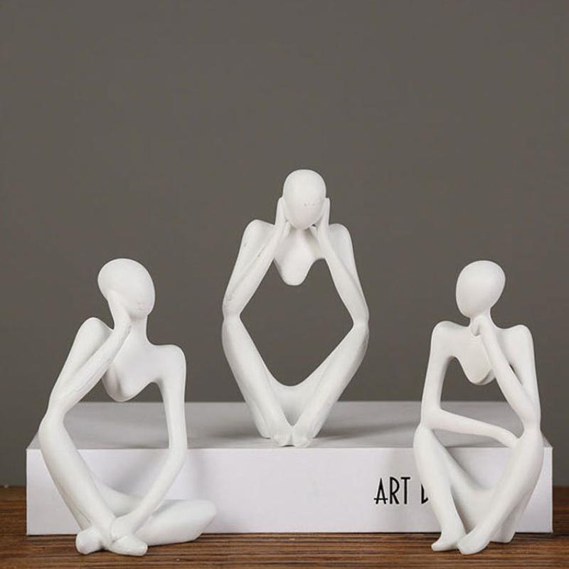 White Thinking Mannequins Set | Figurine | Home Décor - HomeHatchpk