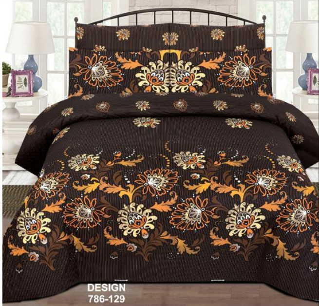 Choco flowers - 3pc Bed Sheet set