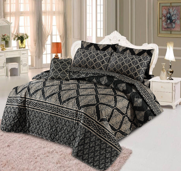 Black Diamond -6pc Summer Comforter set. ( Light Filling)