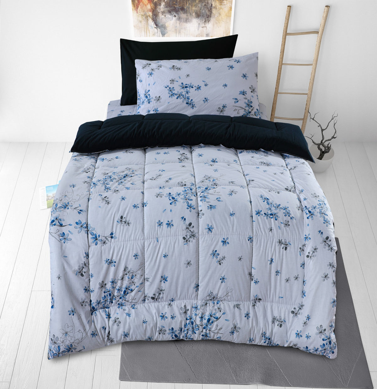 Sky flowers - Single Winter Comforter set (Heavy Filling).