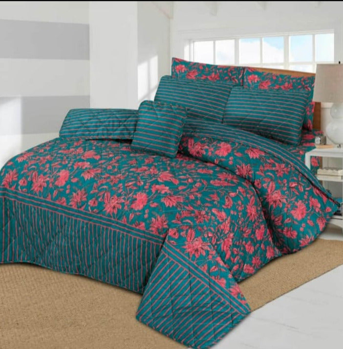 Red Grass  -6 pc Comforter set (Light Filling).