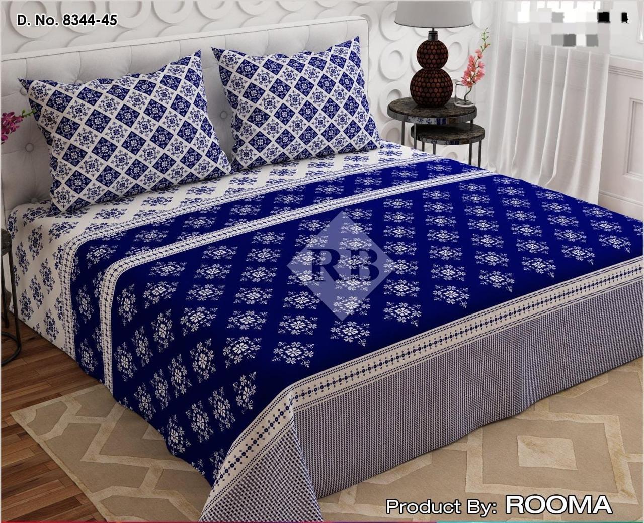 Blue & white  - 3pc Bed Sheet set