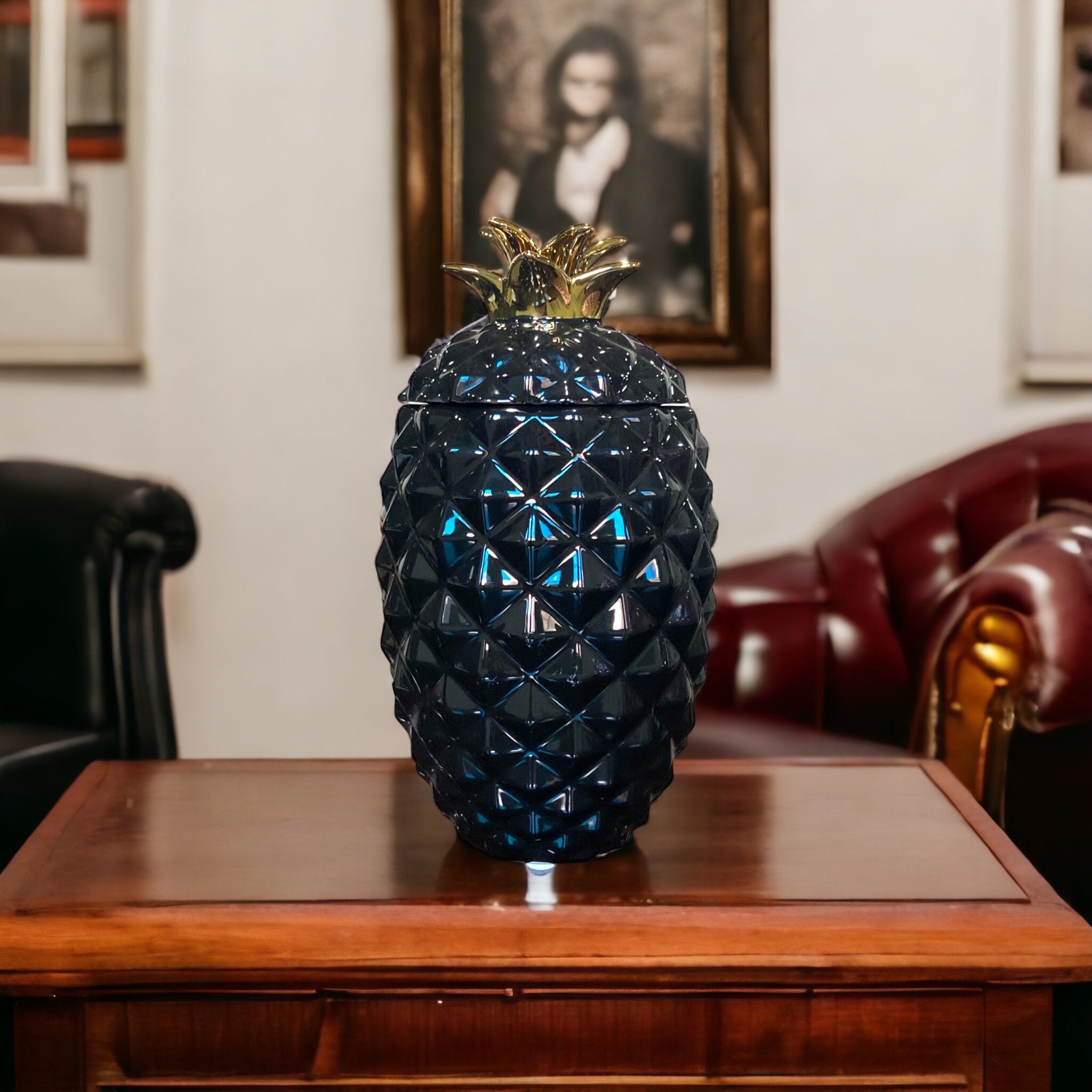 Ceramic Pineapple Airtight Candy Jar | Center Piece - HomeHatchpk