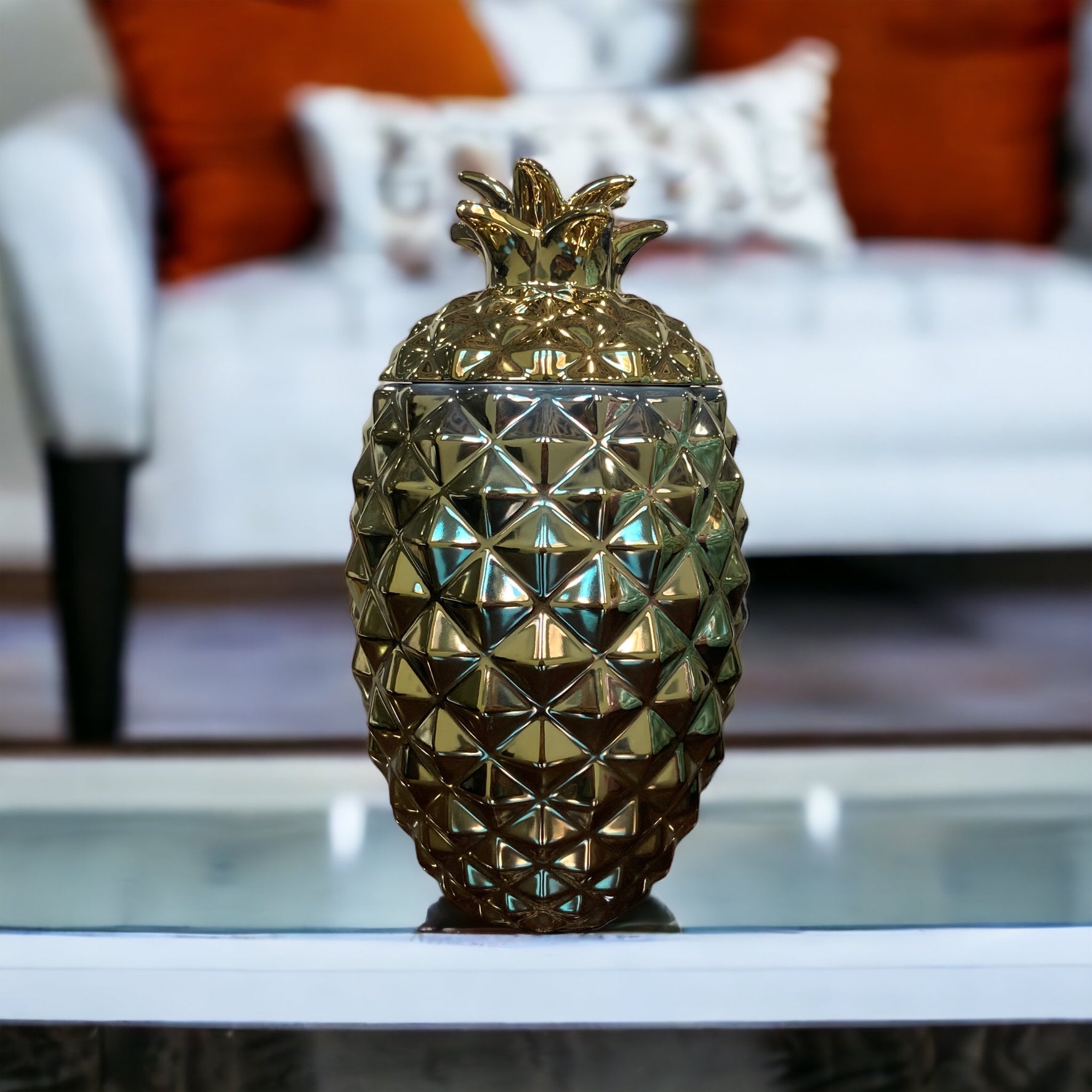 Ceramic Pineapple Airtight Candy Jar | Center Piece - HomeHatchpk