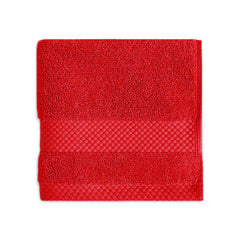 Red - Khas Combed Hand Towel