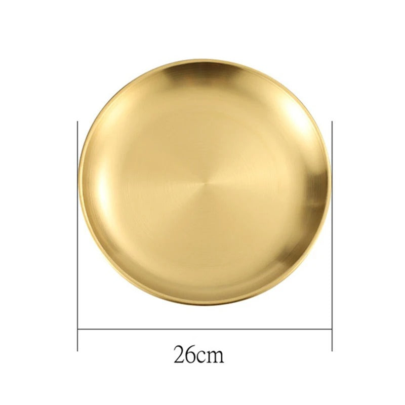 Steel Round Gold All Purpose Metal Plates