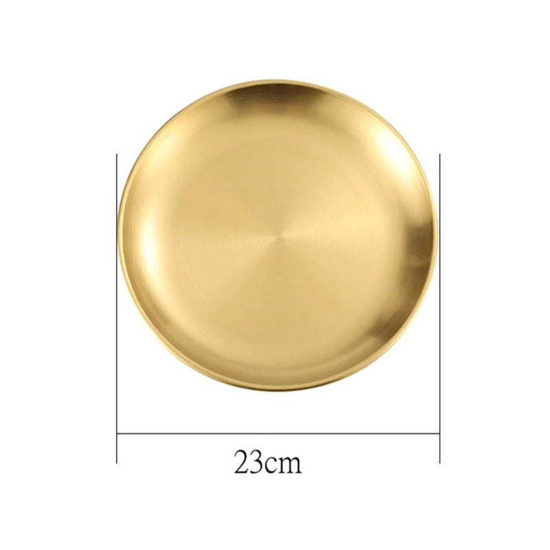 Steel Round Gold All Purpose Metal Plates