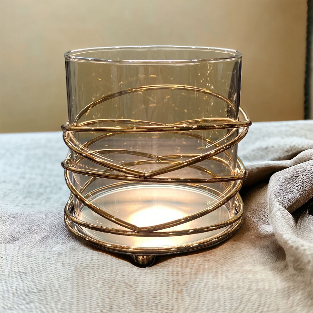 Spiral Gold Candle Lantern | Home Décor