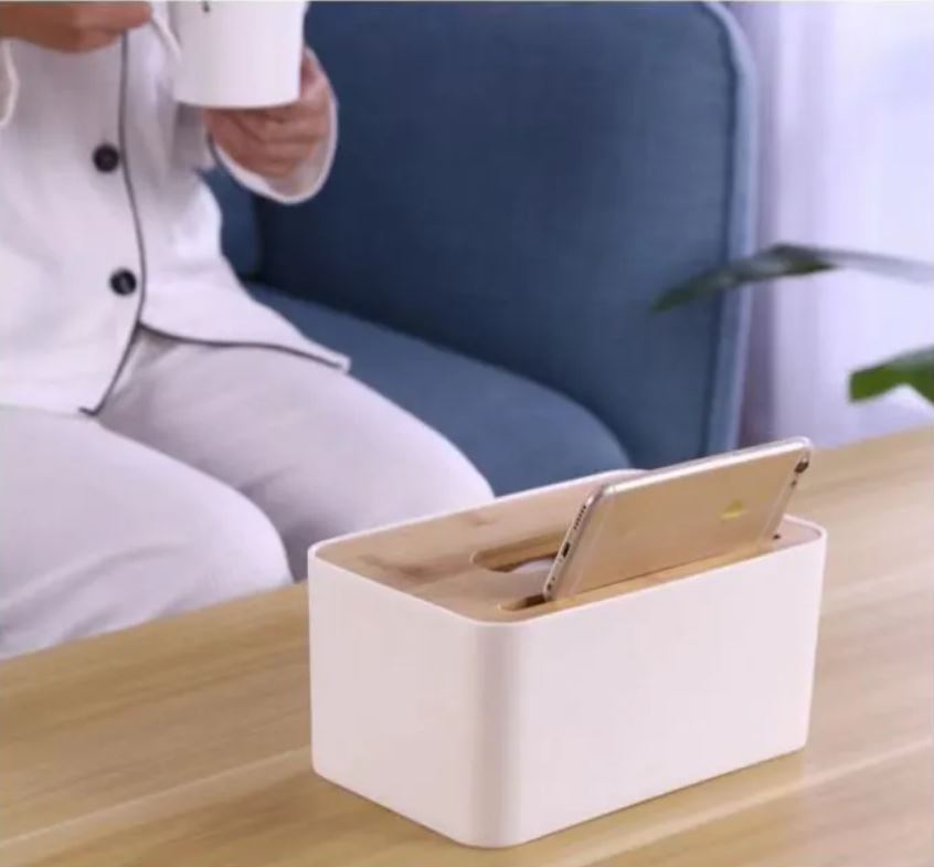 Minimalistic Bamboo Lid Tissue Box