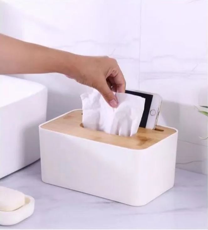 Minimalistic Bamboo Lid Tissue Box