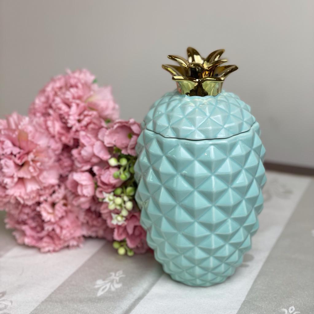 Ceramic Pineapple Airtight Candy Jar | Center Piece - HomeHatchpk