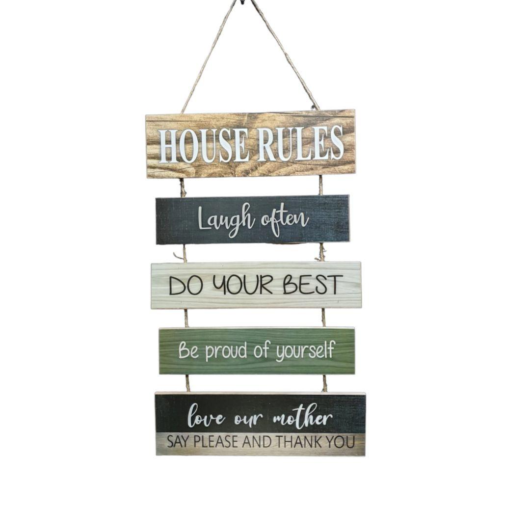 House Rules Wall Hanging | Wall Décor | Home Décor - HomeHatchpk