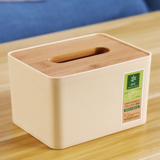 Minimalistic Bamboo Lid Tissue Box