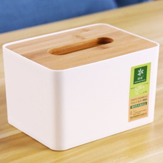 Minimalistic Bamboo Lid Tissue Box