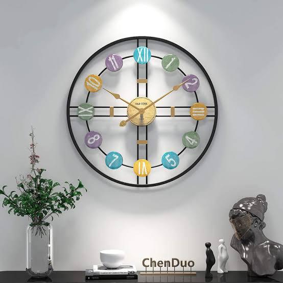 Colourful Digits Metal Wall Clock | Wall Hanging Clock