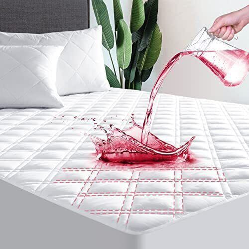 Quilted  Waterproof Mattress Protector white