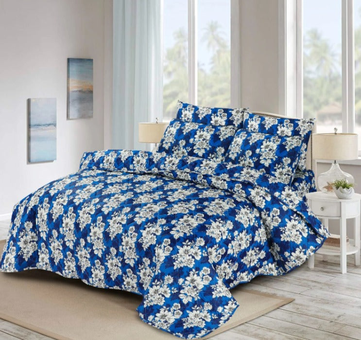 Blue Rose-6pc Summer Comforter set. ( Light Filling)