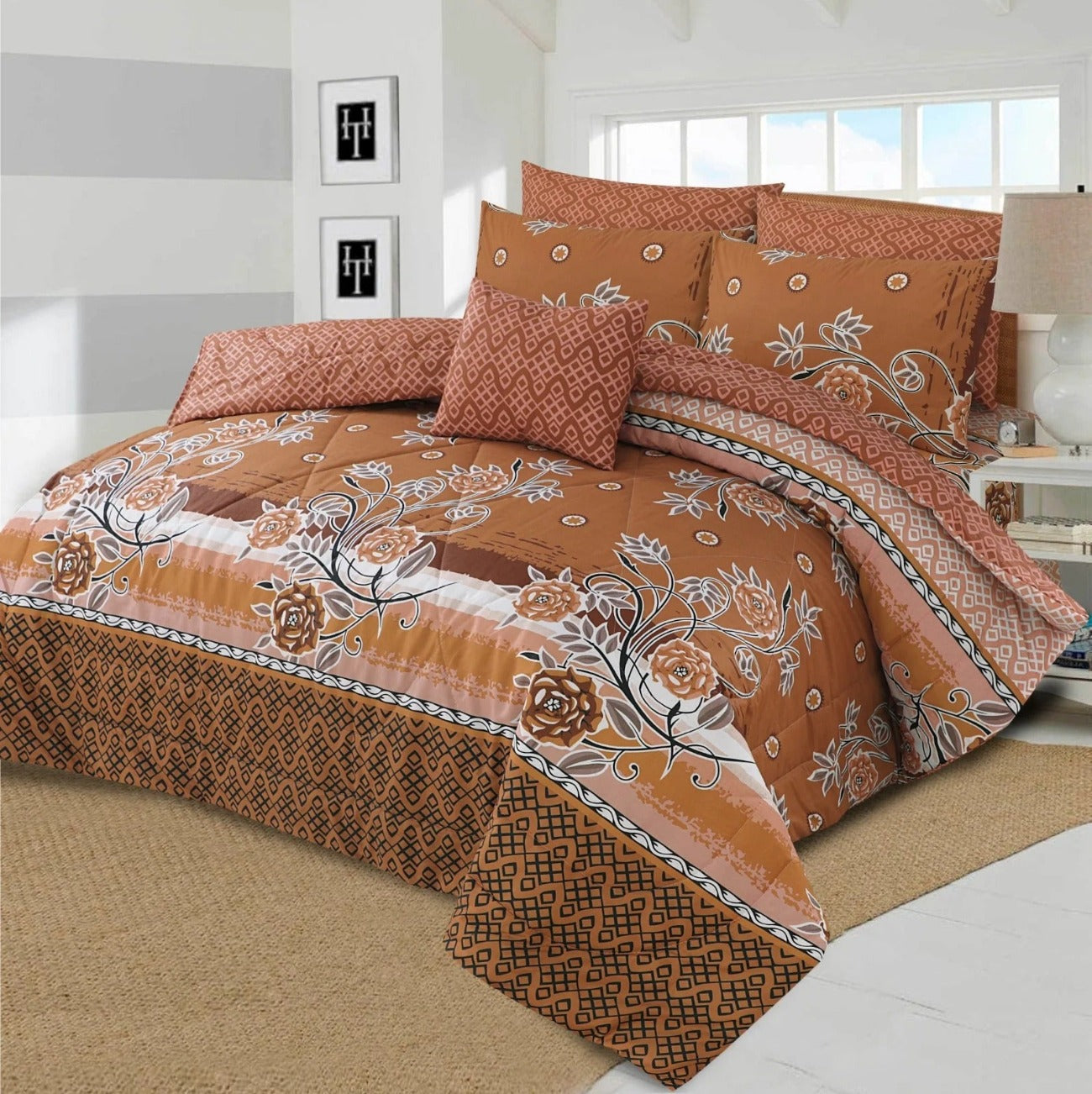 Rust - 6 pc Summer Comforter set (Light Filling)