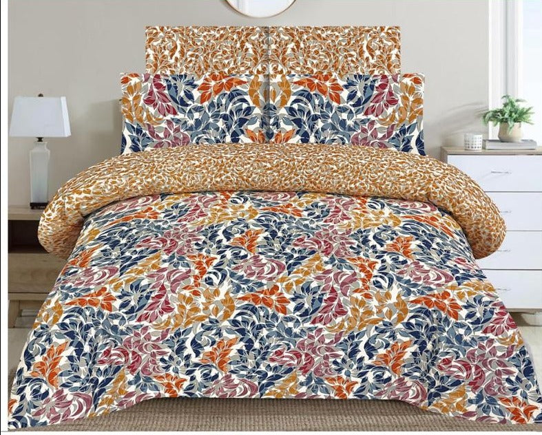 Rainbow Flowers - (Premium Cotton ) Bed Sheet Set