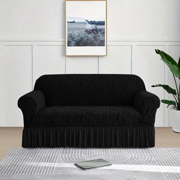 Zebra Velvet Sofa Covers - Black