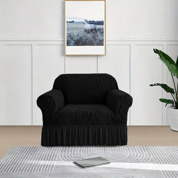 Zebra Velvet Sofa Covers - Black