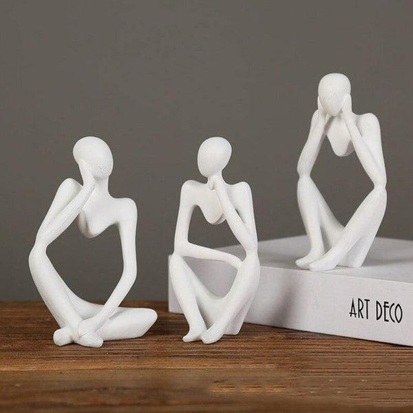 White Thinking Mannequins Set | Figurine | Home Décor - HomeHatchpk