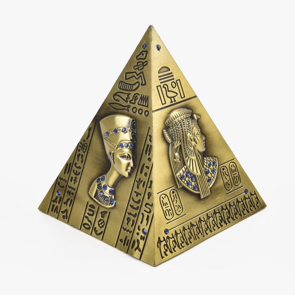 Egyptian Pyramid Metal Model With Blue Stones | Home Décor - Home Hatch