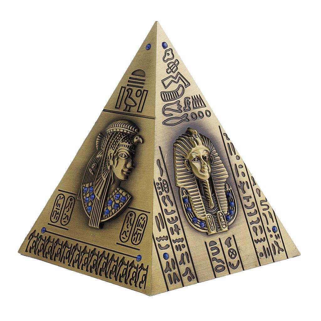 Egyptian Pyramid Metal Model With Blue Stones | Home Décor - Home Hatch