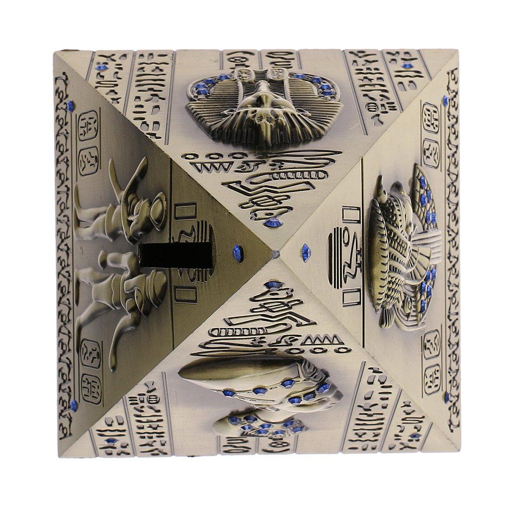 Egyptian Pyramid Metal Model With Blue Stones | Home Décor - Home Hatch