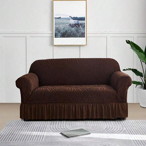 Zebra Velvet Sofa Covers  - Brown