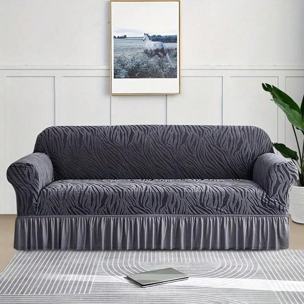 Zebra Velvet Sofa Covers- Grey