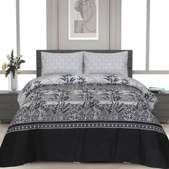 Gray Leaf - (Premium Cotton ) Bed Sheet set