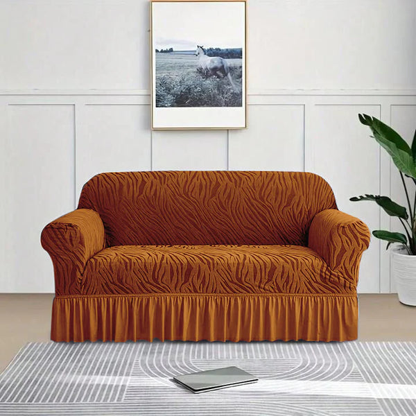 Zebra Velvet Sofa Covers - Copper