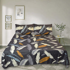 Charming Black  - (Premium Cotton ) Bed Sheet set