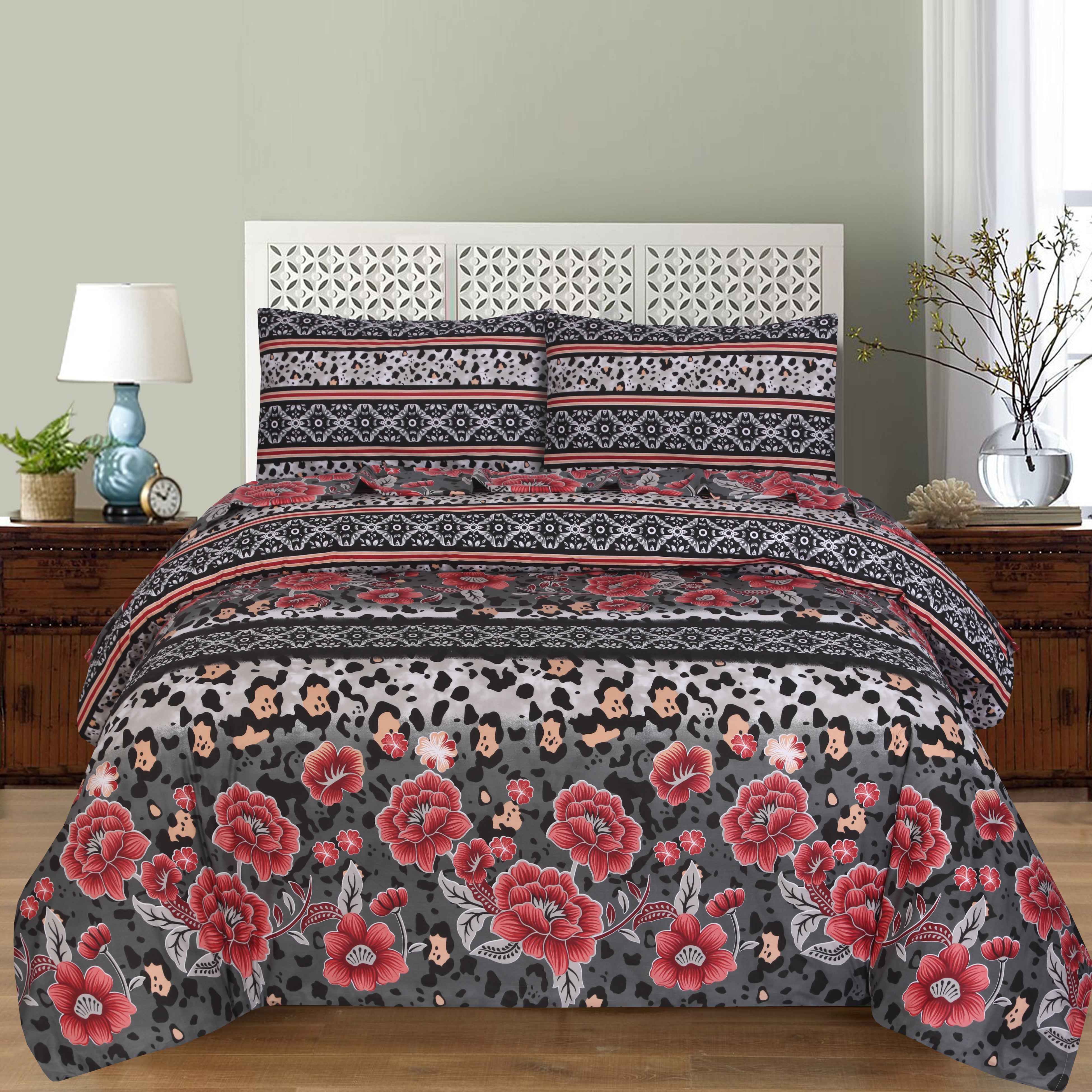 Red Peony-Duvet Cover Set 4pc