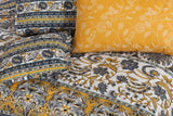 Yellow Flori- 7 pc Summer Comforter set (Light Filling).