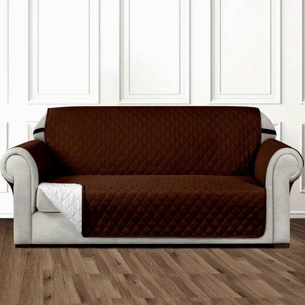 Dark Brown Quilted Sofa Cover
